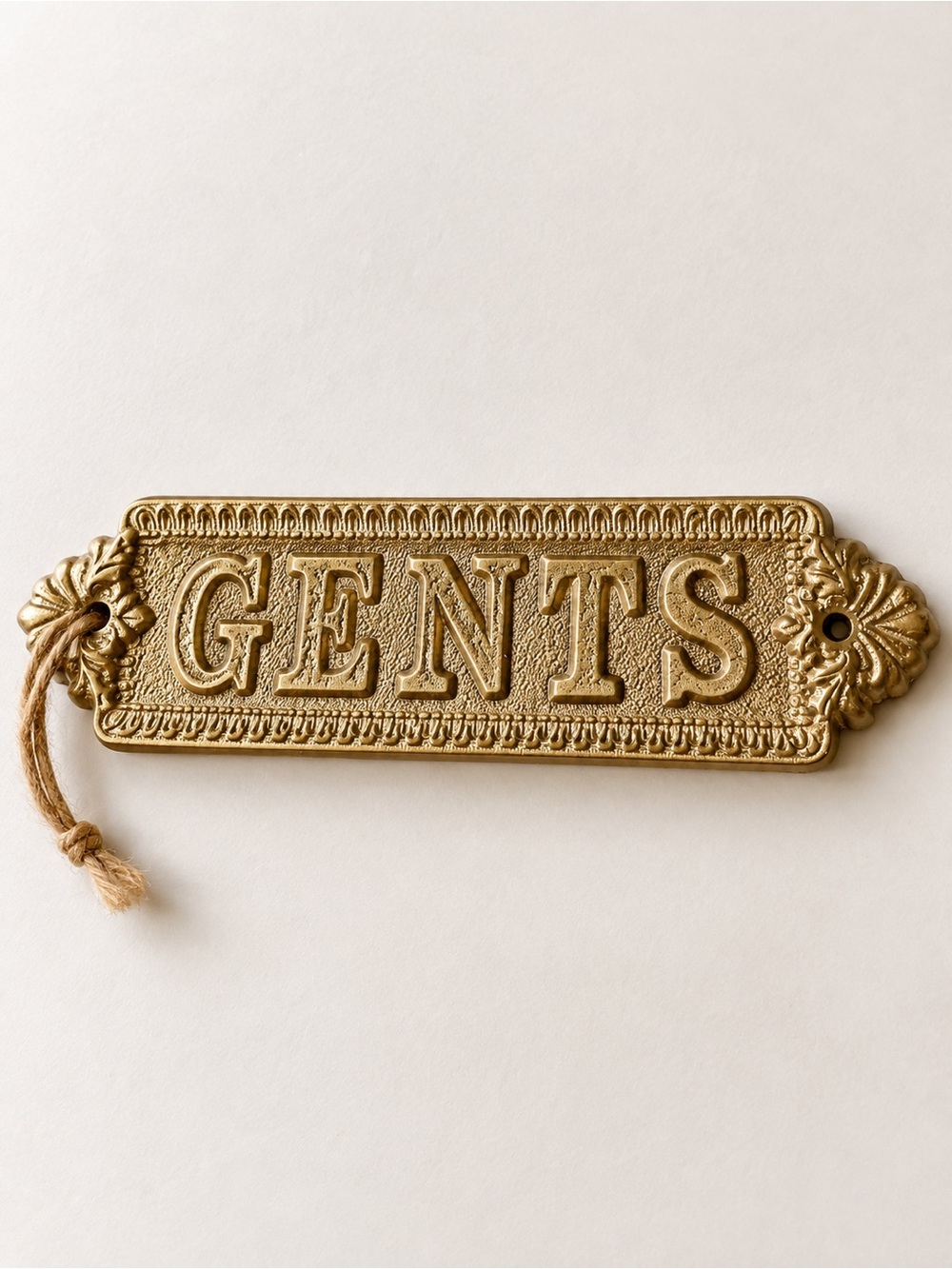 Vintage Inspired Brass Gents Gentleman Restroom Door Sign Home Office Decor